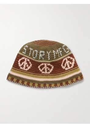 Story mfg. - Brew Crocheted Organic Cotton Bucket Hat - Men - Brown