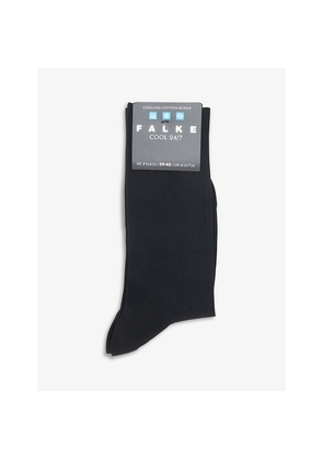 Mens Falke Cool 24/7 Logo Stretch-Cotton Blend Socks