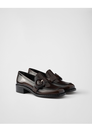 Brushed leather loafers