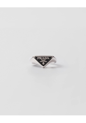 Enameled silver ring