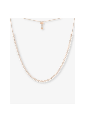 Mens Apm Monaco Up and Down 18ct Rose Gold-Plated Metal, Zirconia and Pearl Necklace