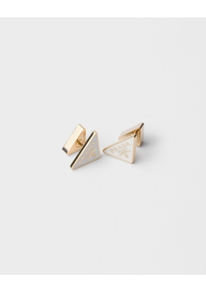 Enameled metal earrings