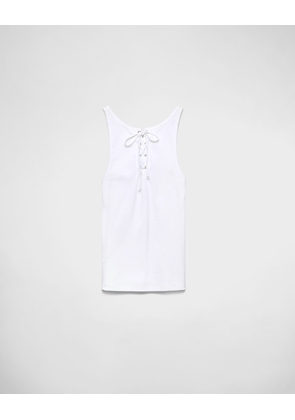 Cotton tank top with laces