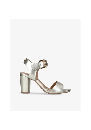 Womens Carvela Sadie 2 Metallic Faux-Leather Heeled Sandals