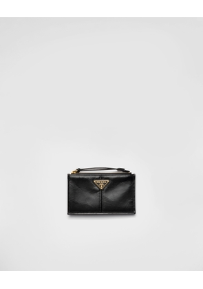 Leather card holder with zipper