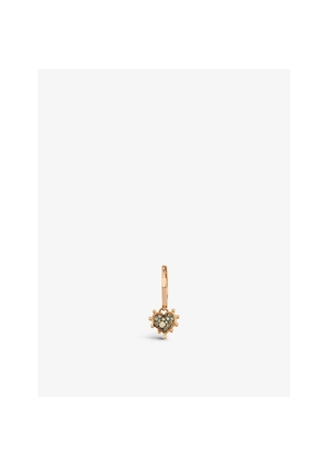 Womens La Maison Couture Selda Heart 14ct Rose Gold, 0.07ct Brilliant-Cut Diamond and 0.02ct Brilliant-Cut White Diamond Huggie Earring