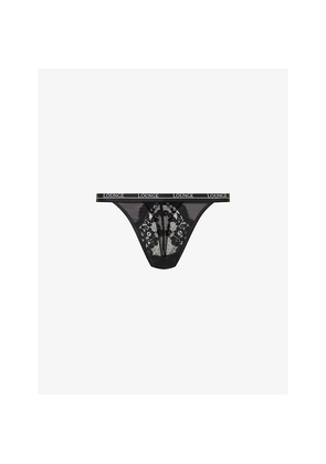 Womens Lounge Underwear Blossom High-Rise Stretch-Lace Thong