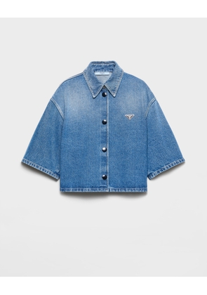 Cropped denim shirt