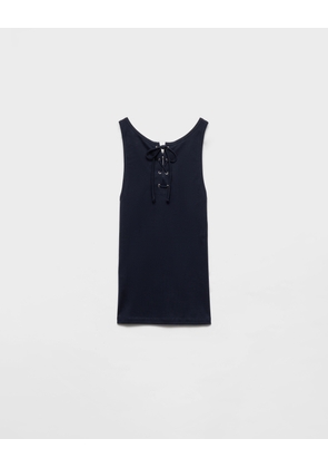 Cotton tank top with laces
