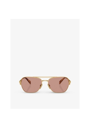 Prada Pr A50S Aviator-Frame Metal Sunglasses