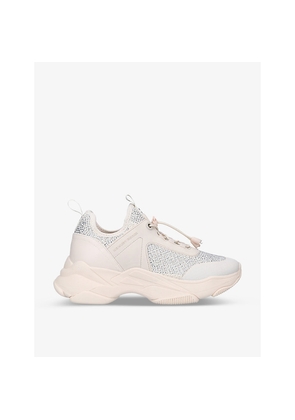 Womens KG Kurt Geiger Leighton Gem Chunky-Soled Crystal-Embellished Textile Trainers