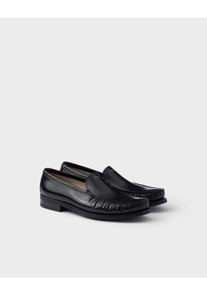 Brushed leather loafers