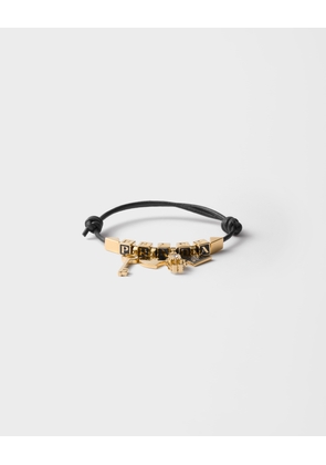 Nappa leather and metal bracelet