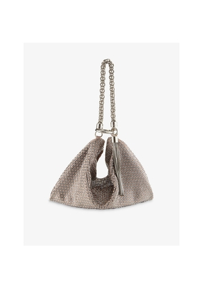 Womens Jimmy Choo Callie Medium Crystal-Embellished Suede Clutch Bag