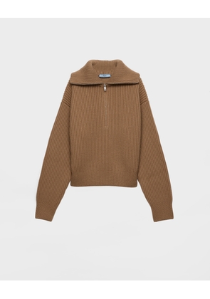 Ribbed knit cashmere sweater