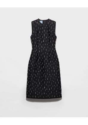 Embroidered scuba dress