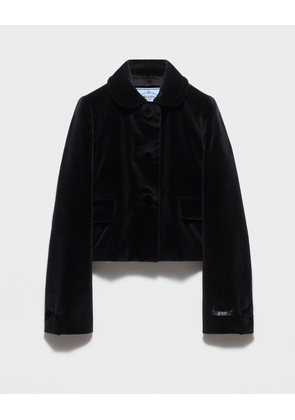 Single-breasted velvet jacket