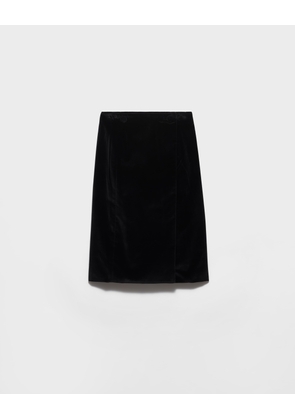 Velvet midi-skirt