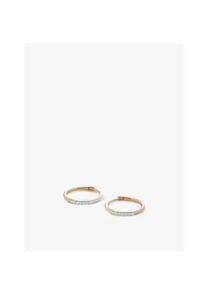 Monica Vinader Pavé-Set 14ct Yellow-Gold and 0.1547ct Full-Cut Diamond Huggie Earrings