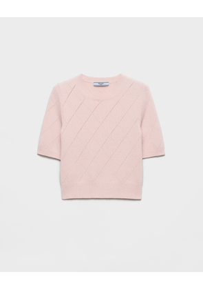 Short-sleeved cashmere sweater