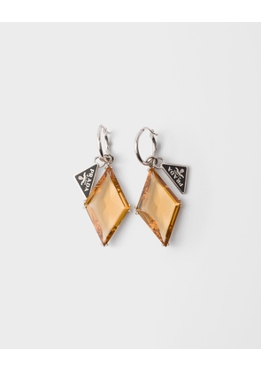 Metal and glass earrings