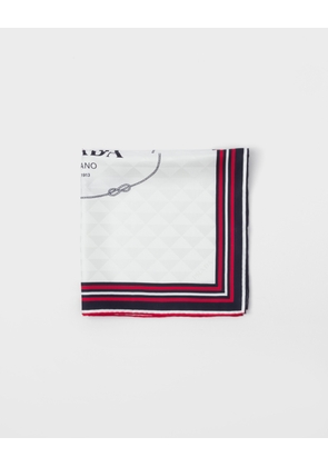 Printed silk twill jacquard scarf 55 x 55 cm