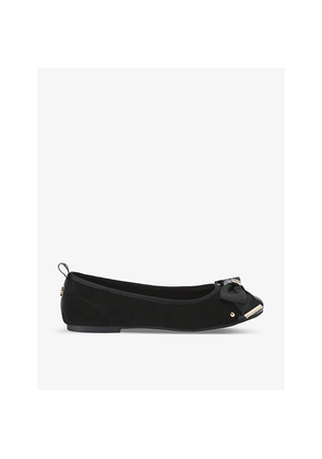 Womens KG Kurt Geiger Megan Bow-Embellished Faux-Leather Flat Courts