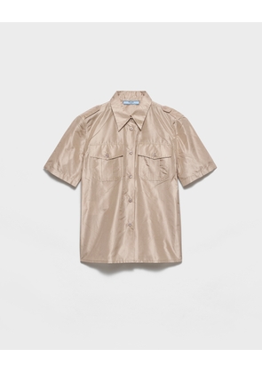 Short-sleeved taffeta shirt