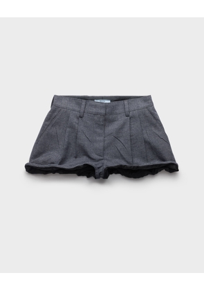 Grisaille and antiqued satin shorts