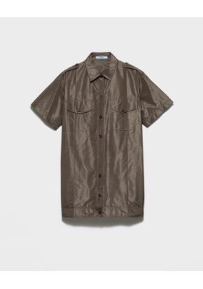 Short-sleeved taffeta shirt