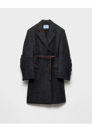 Single-breasted shetland wool coat