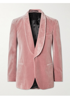 Mr P. - Slim-Fit Shawl-Collar Cotton-Velvet Tuxedo Jacket - Men - Pink - 38