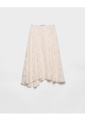 Floral print jacquard skirt