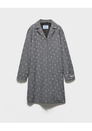 Single-breasted embroidered pinstripe coat