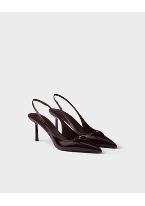 Patent leather slingback pumps