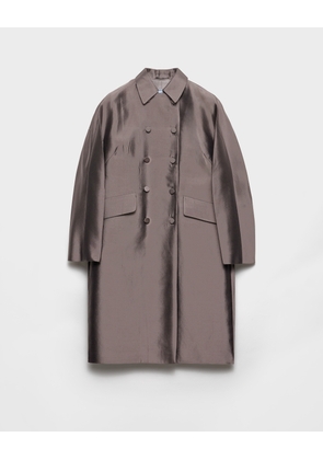 Double-breasted wool and silk coat