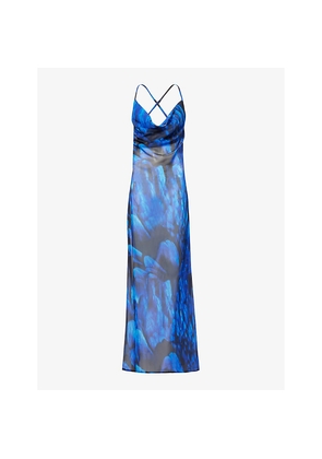 Womens Gracejacob Midnight Abstract-Print Woven Maxi Dress