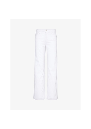 Womens Frame Le Slim Palazzo Wide-Leg High-Rise Stretch-Cotton Jeans