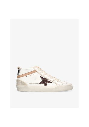 Womens Golden Goose Midstar 11489 Contrast-Panel Leather Mid-Top Trainers