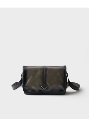 Antiqued leather shoulder bag