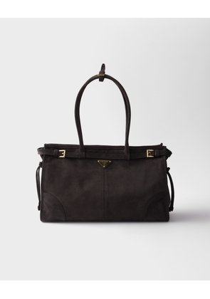 Prada Bonnie large suede handbag