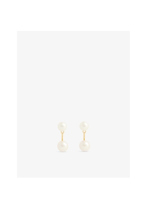 Womens Enamel Copenhagen Althea 18ct Yellow Gold-Plated Sterling-Silver and Freshwater-Pearl Stud Earrings