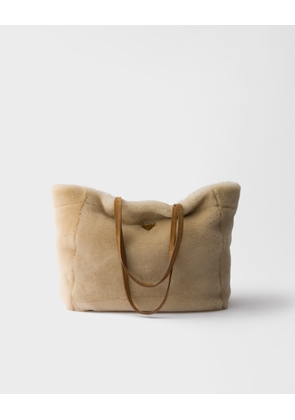 Large shearling tote bag