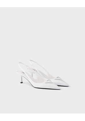 Patent leather slingback pumps