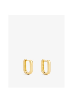Womens Enamel Copenhagen Square 18ct Yellow Gold-Plated Silver and Cubic Zirconia Hoop Earrings