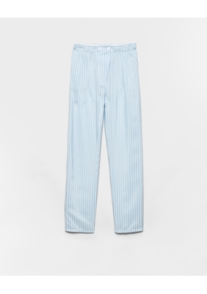 Striped silk pongé pants