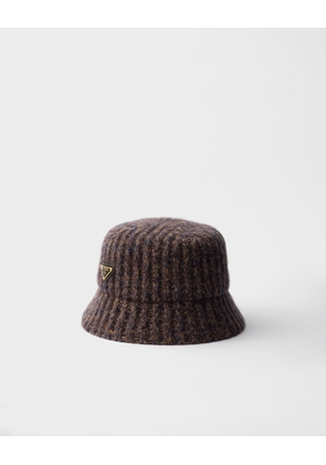 Mélange knit bucket hat