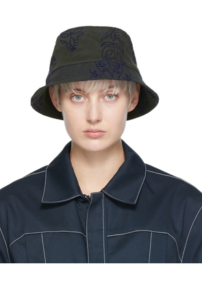 paria /FARZANEH Green Flock Bucket Hat