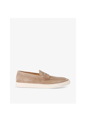 Mens Brunello Cucinelli Hybrid Penny-Slot Suede Loafers