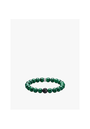 Womens Thomas Sabo Black Cat 925 Sterling-Silver, Enamel and Malachite Beaded Bracelet